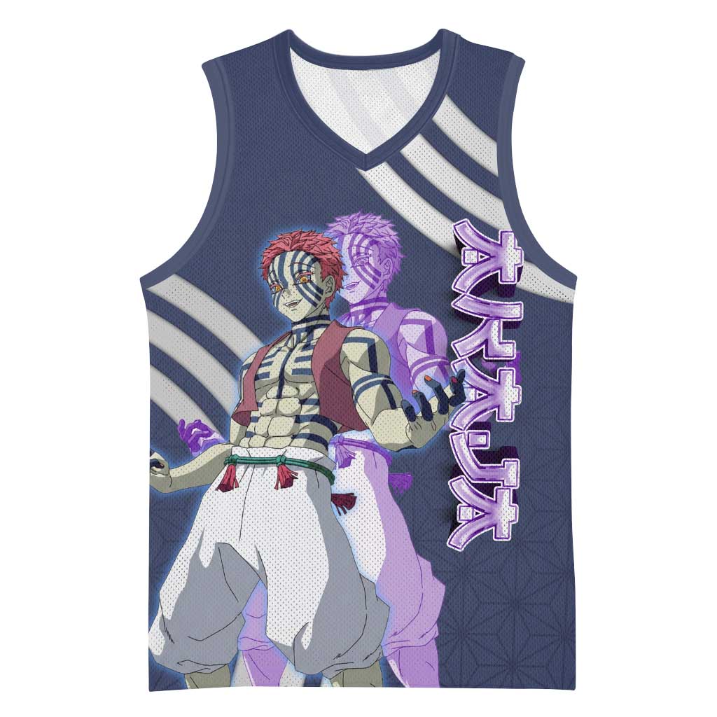 Akaza Demon Slayer Basketball Jersey Mystic Aura Anime Ring Style