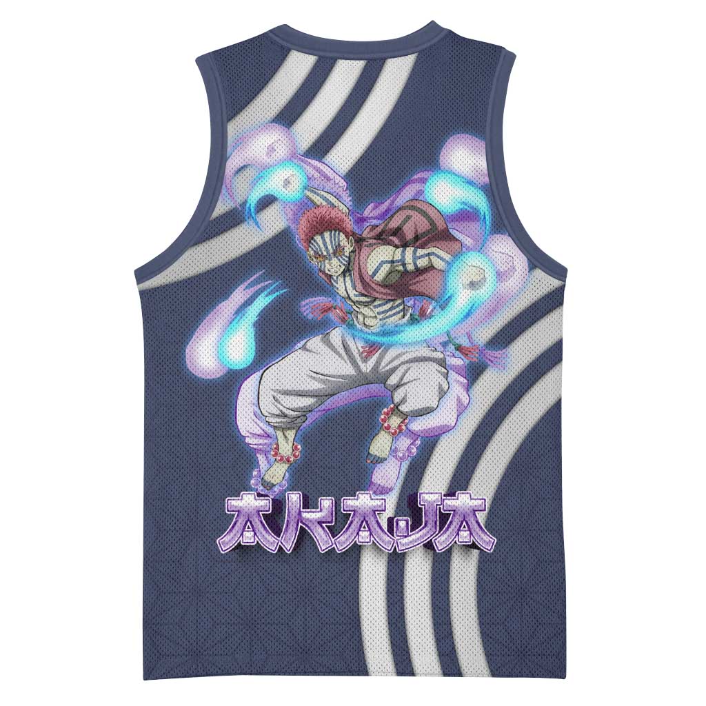 Akaza Demon Slayer Basketball Jersey Mystic Aura Anime Ring Style