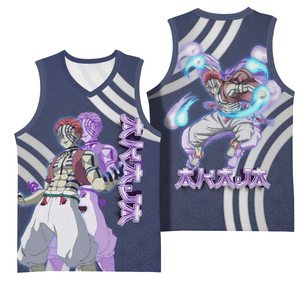 Akaza Demon Slayer Basketball Jersey Mystic Aura Anime Ring Style