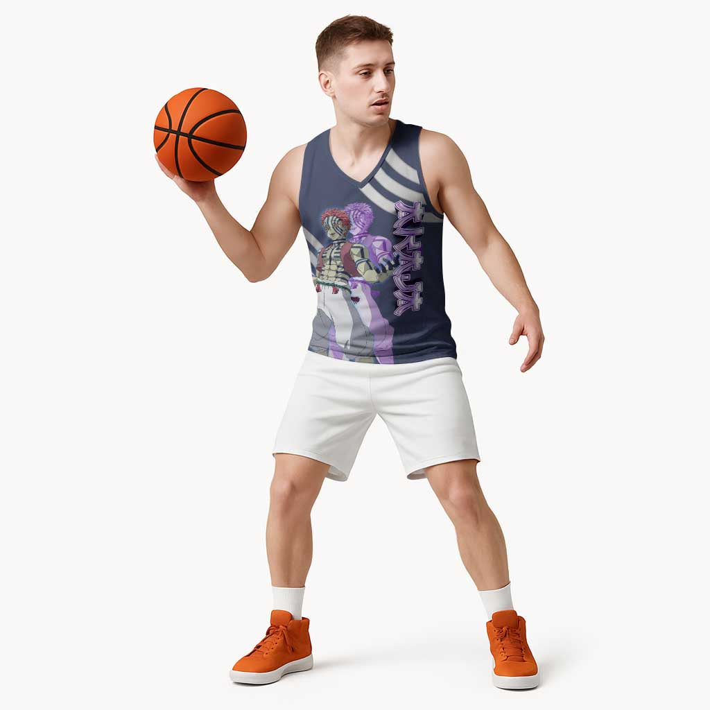 Akaza Demon Slayer Basketball Jersey Mystic Aura Anime Ring Style
