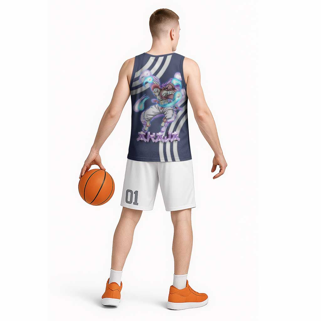 Akaza Demon Slayer Basketball Jersey Mystic Aura Anime Ring Style