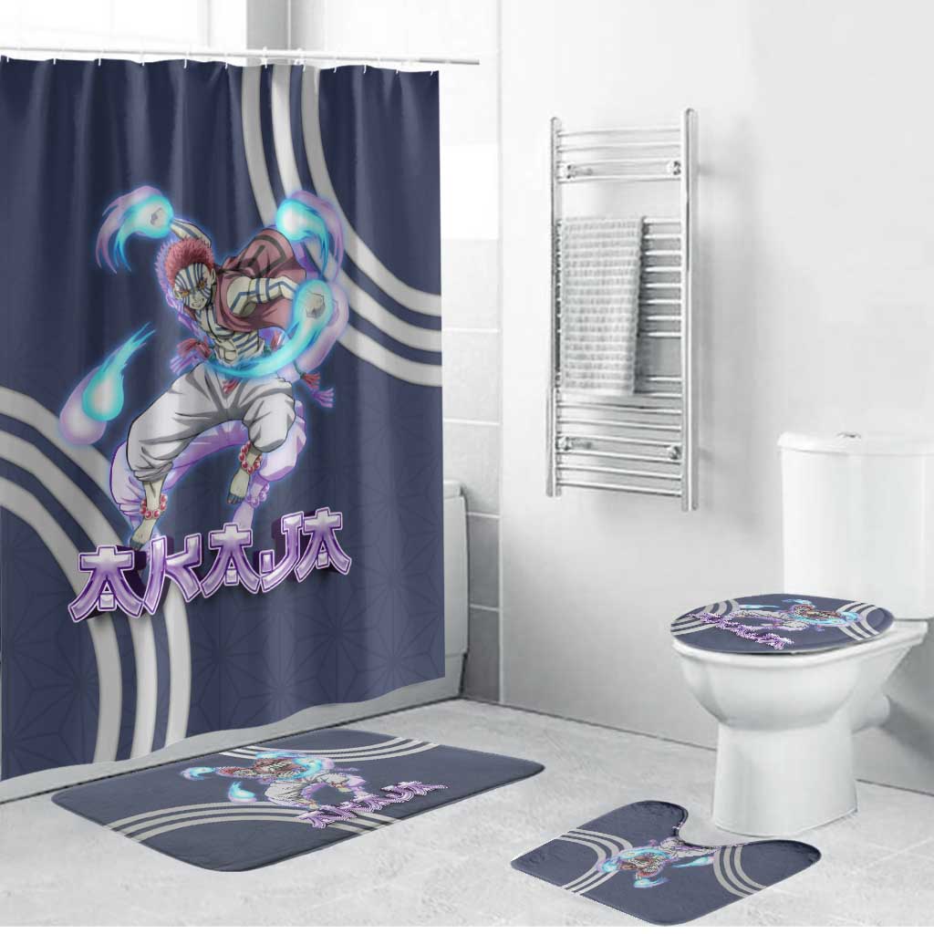 Akaza Demon Slayer Bathroom Set Mystic Aura Anime Ring Style