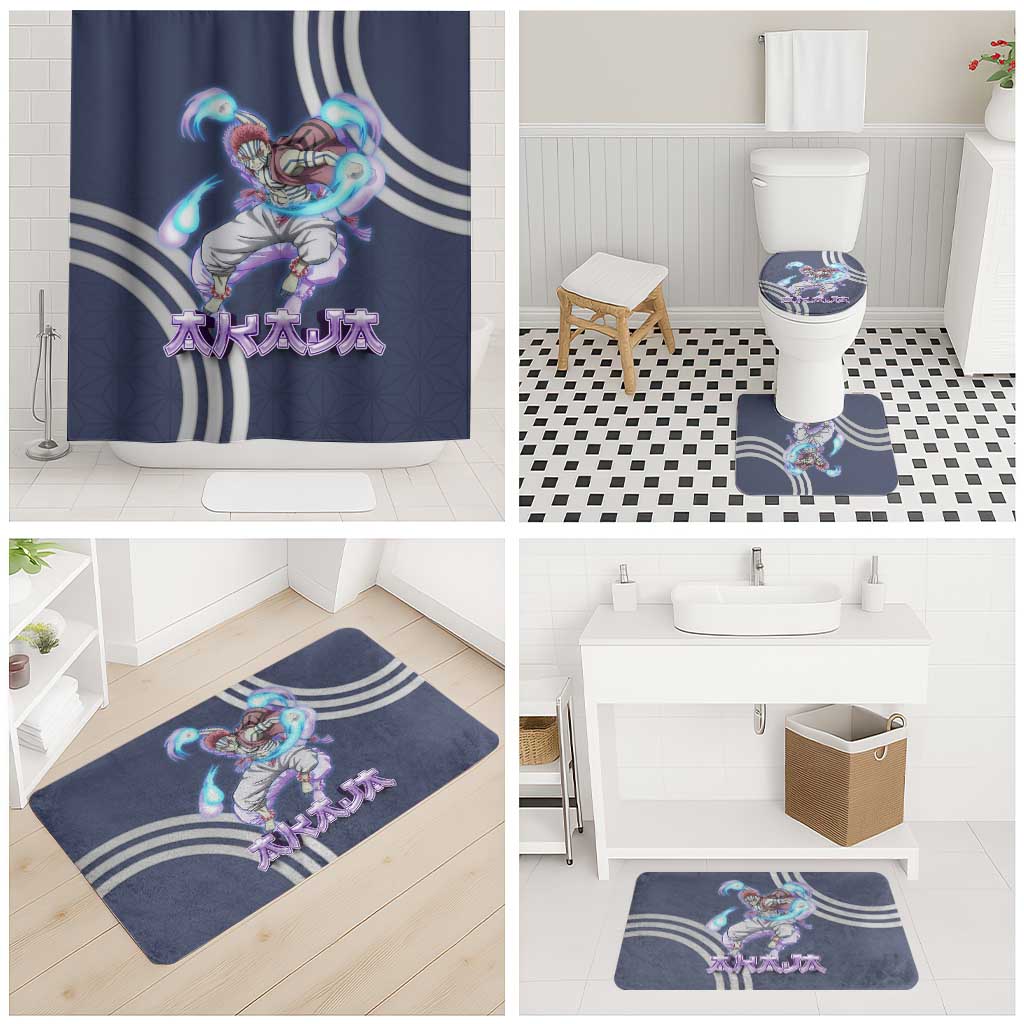 Akaza Demon Slayer Bathroom Set Mystic Aura Anime Ring Style