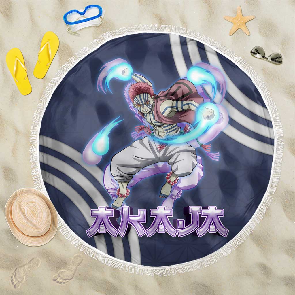 Akaza Demon Slayer Beach Blanket Mystic Aura Anime Ring Style