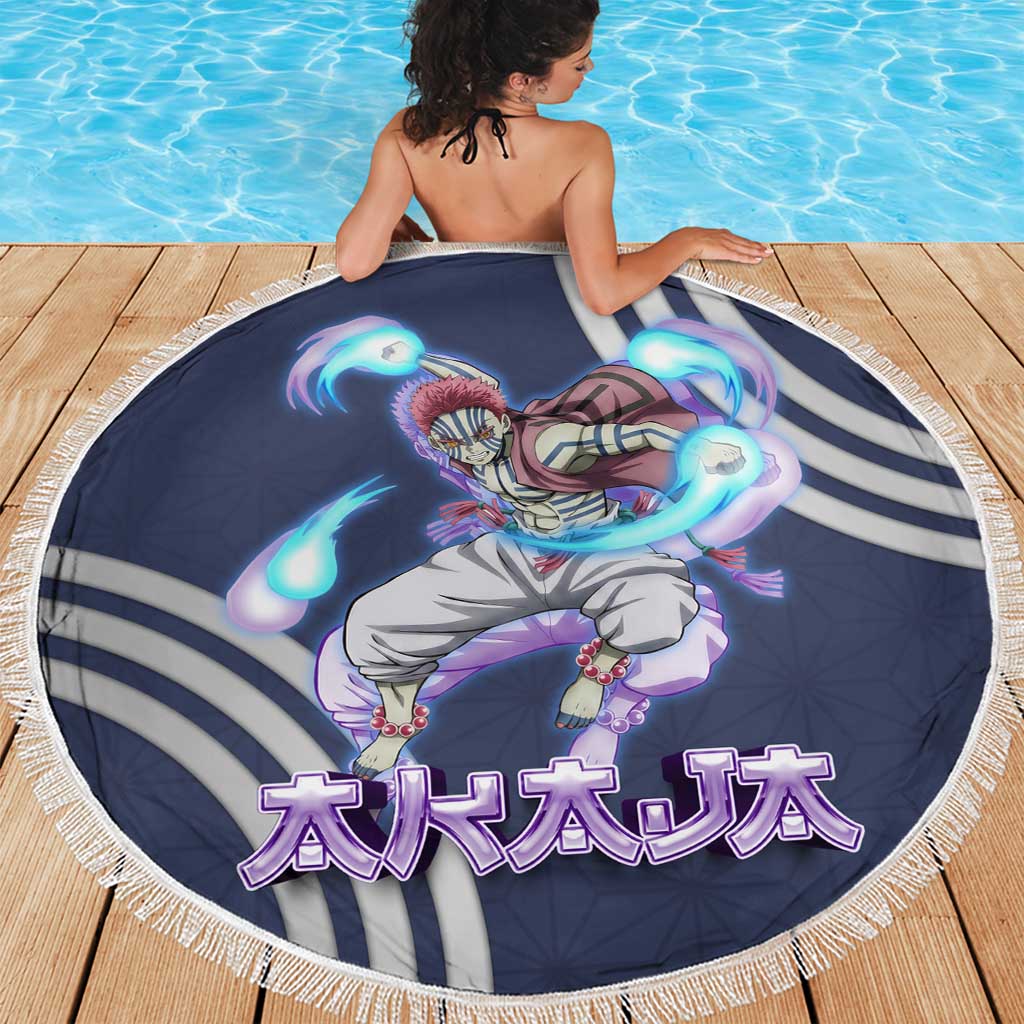 Akaza Demon Slayer Beach Blanket Mystic Aura Anime Ring Style