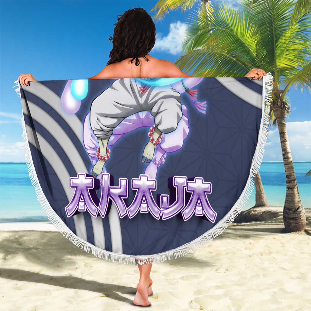 Akaza Demon Slayer Beach Blanket Mystic Aura Anime Ring Style