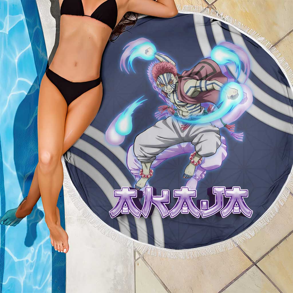 Akaza Demon Slayer Beach Blanket Mystic Aura Anime Ring Style