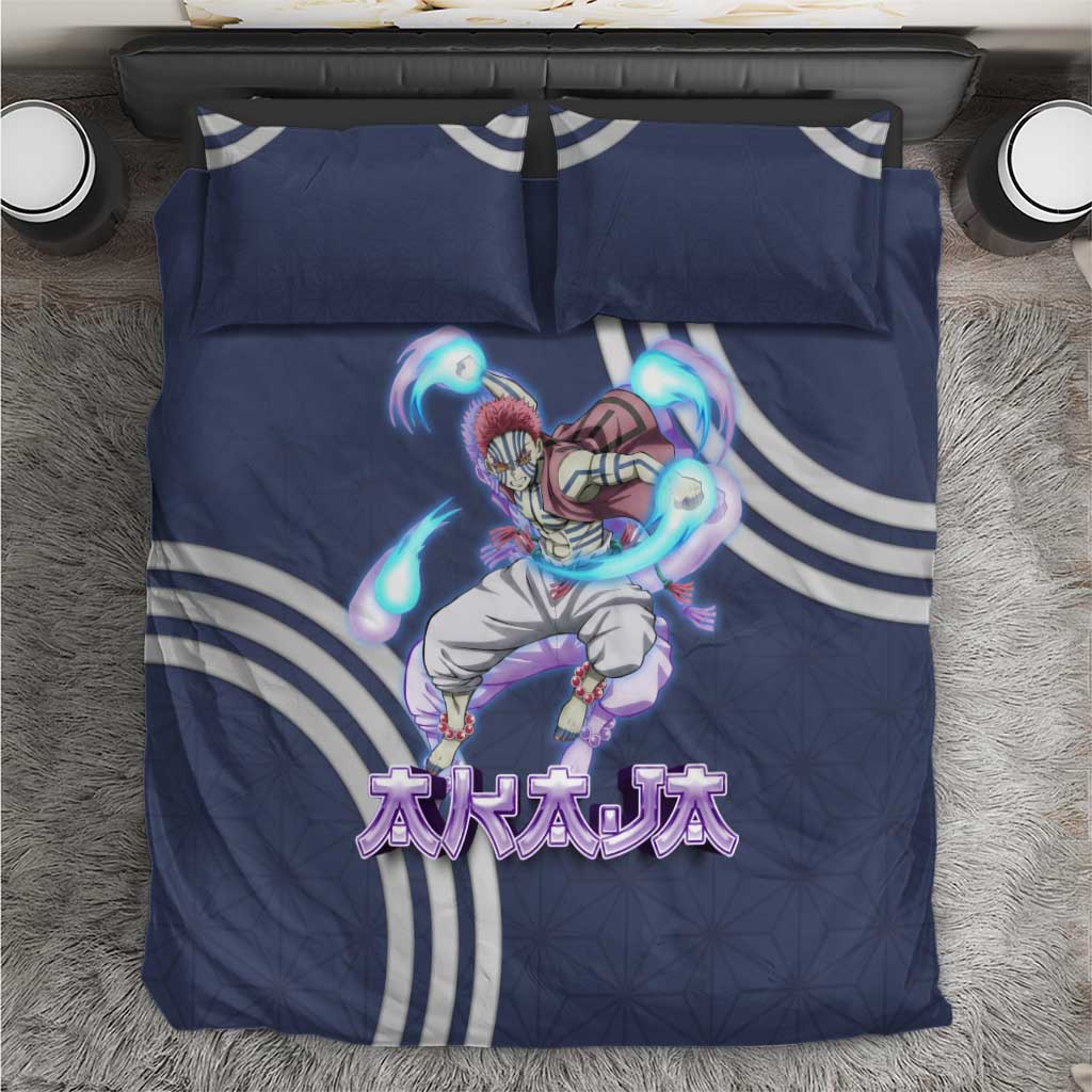 Akaza Demon Slayer Bedding Set Mystic Aura Anime Ring Style