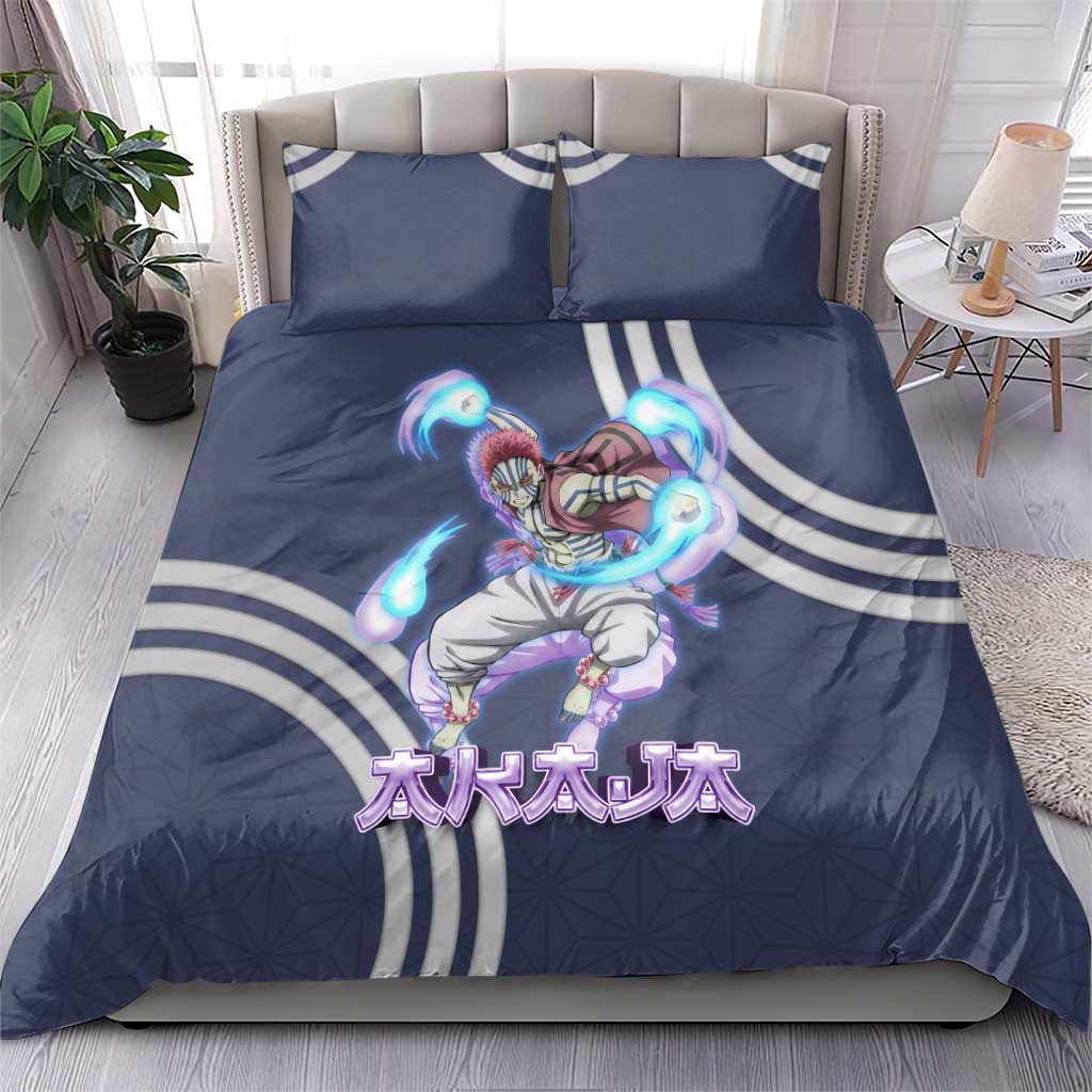 Akaza Demon Slayer Bedding Set Mystic Aura Anime Ring Style