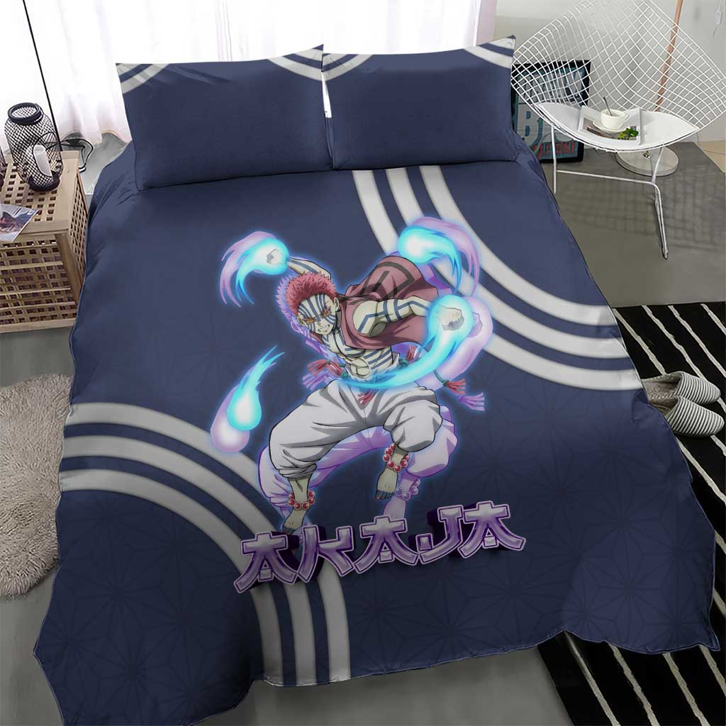 Akaza Demon Slayer Bedding Set Mystic Aura Anime Ring Style