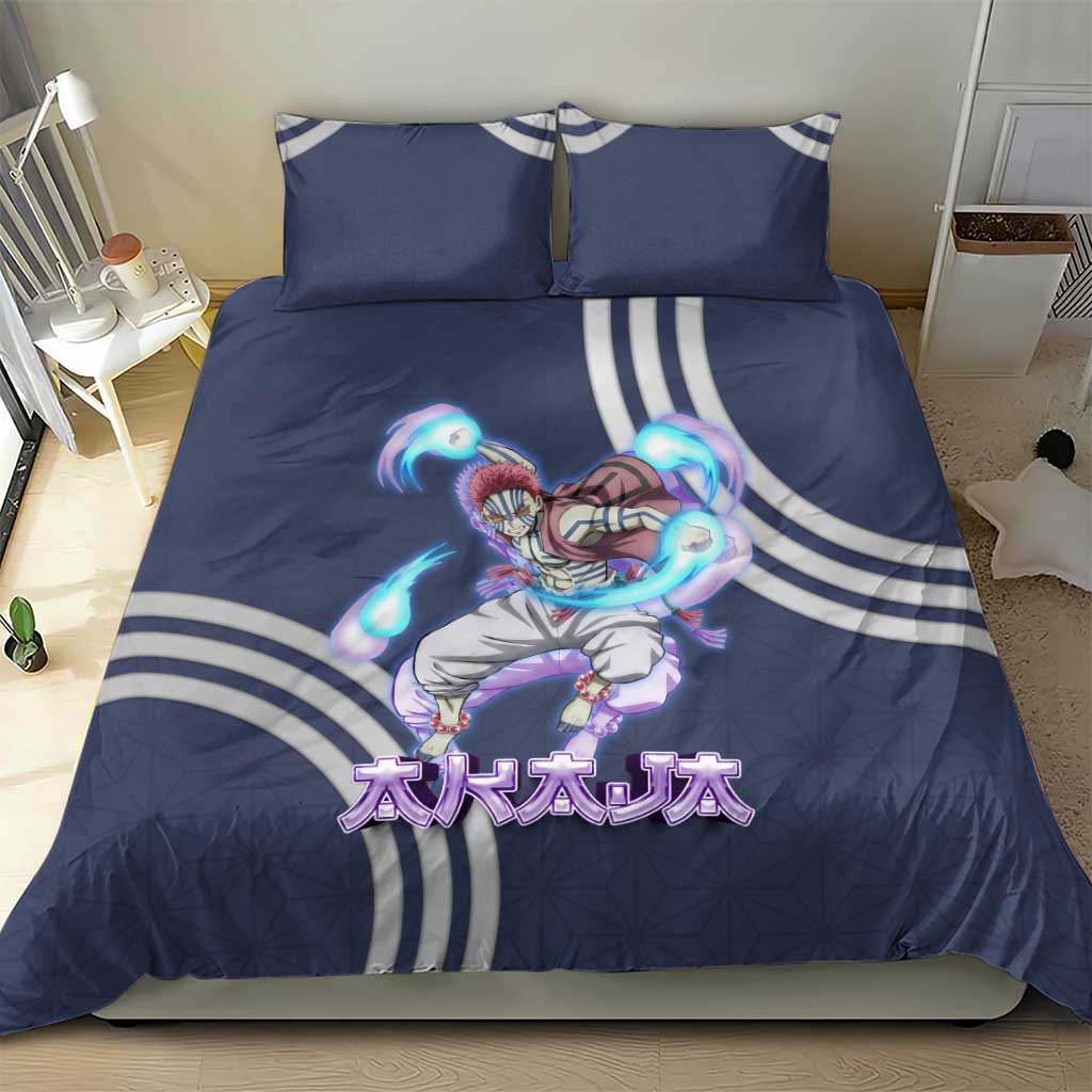Akaza Demon Slayer Bedding Set Mystic Aura Anime Ring Style
