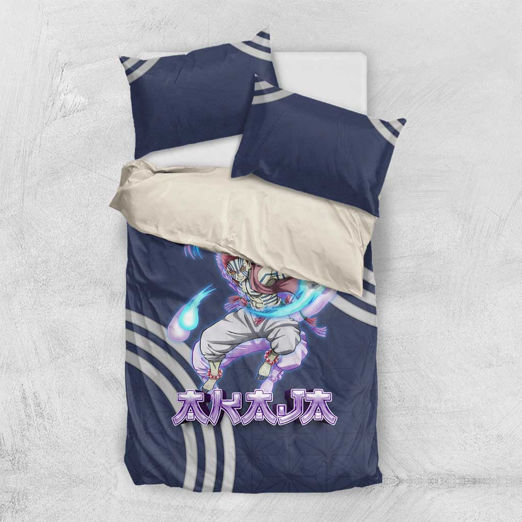 Akaza Demon Slayer Bedding Set Mystic Aura Anime Ring Style
