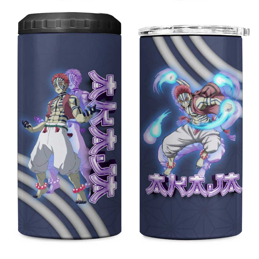 Akaza Demon Slayer 4 in 1 Can Cooler Tumbler Mystic Aura Anime Ring Style