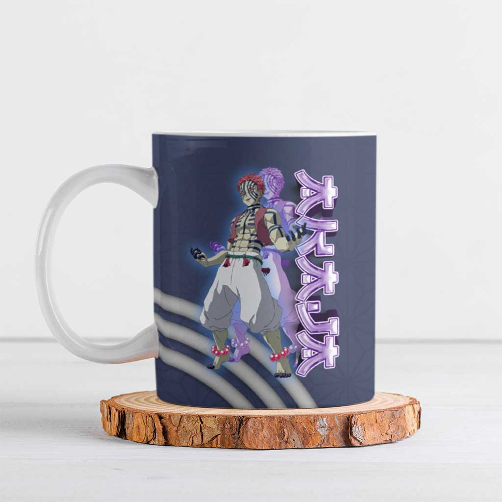 Akaza Demon Slayer Ceramic Mug Mystic Aura Anime Ring Style