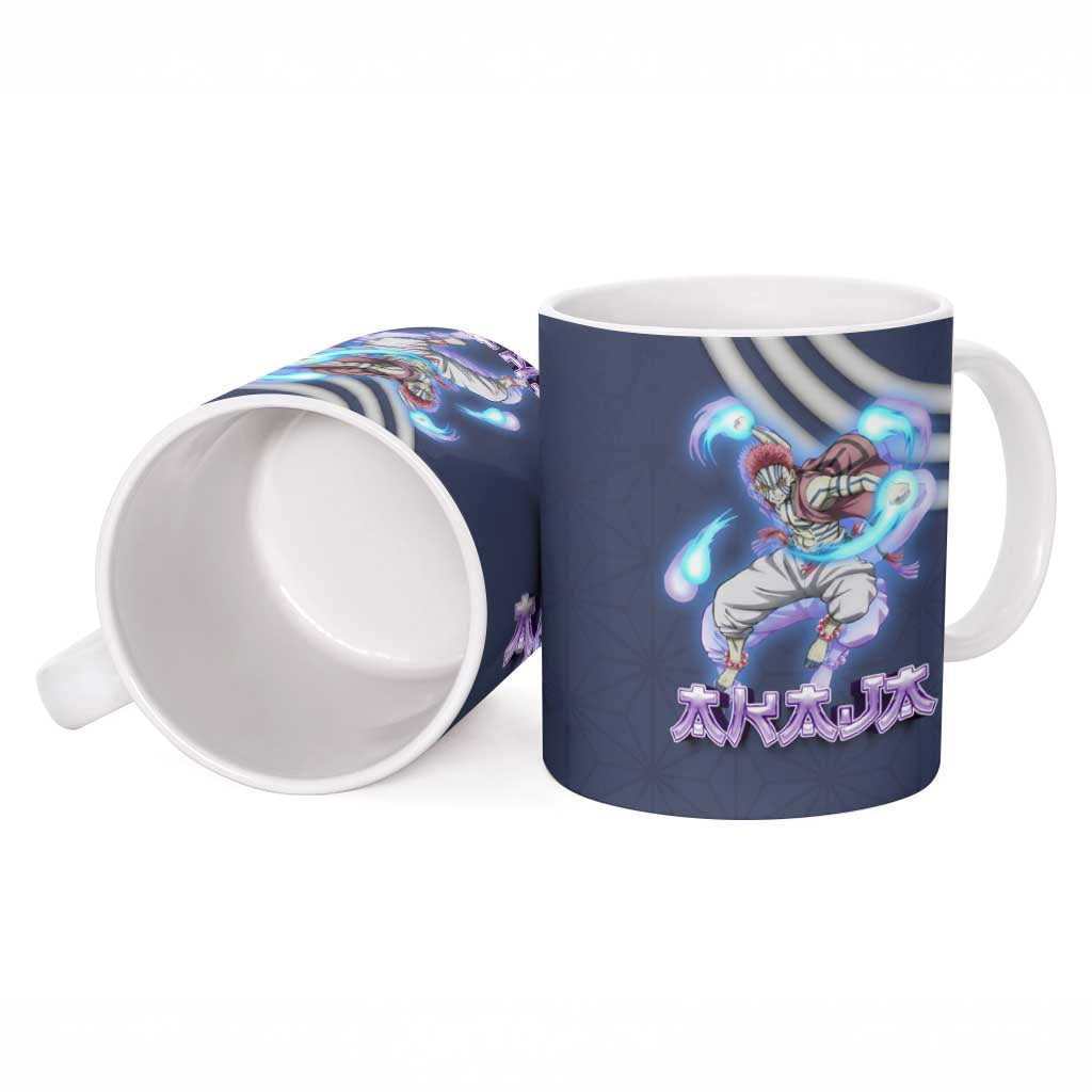Akaza Demon Slayer Ceramic Mug Mystic Aura Anime Ring Style