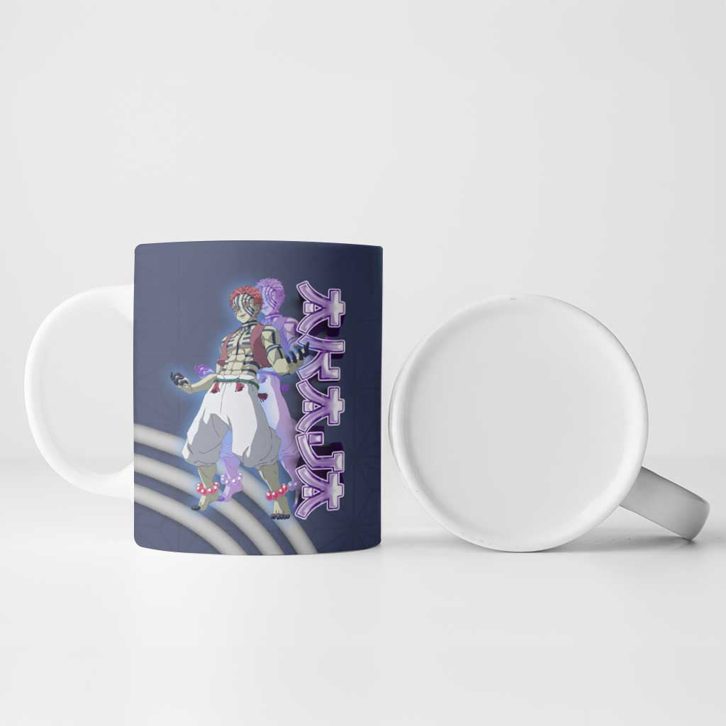 Akaza Demon Slayer Ceramic Mug Mystic Aura Anime Ring Style