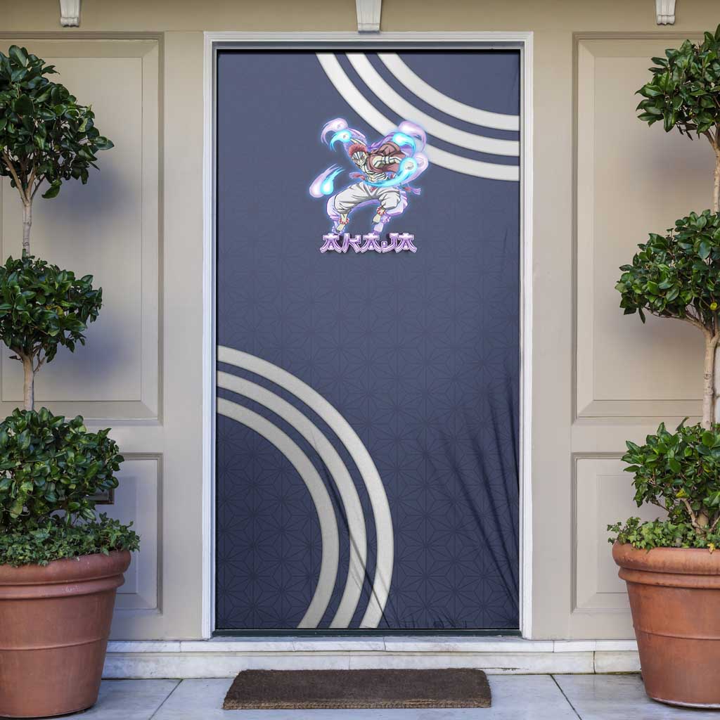 Akaza Demon Slayer Door Cover Mystic Aura Anime Ring Style