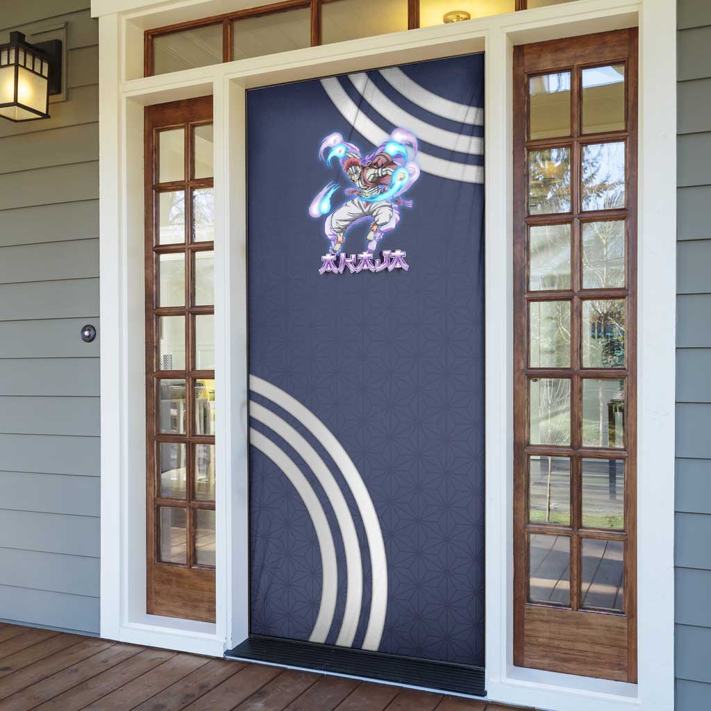 Akaza Demon Slayer Door Cover Mystic Aura Anime Ring Style
