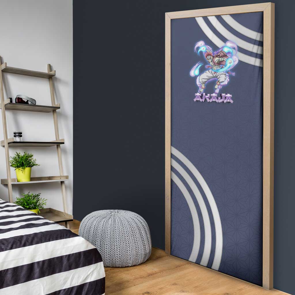 Akaza Demon Slayer Door Cover Mystic Aura Anime Ring Style