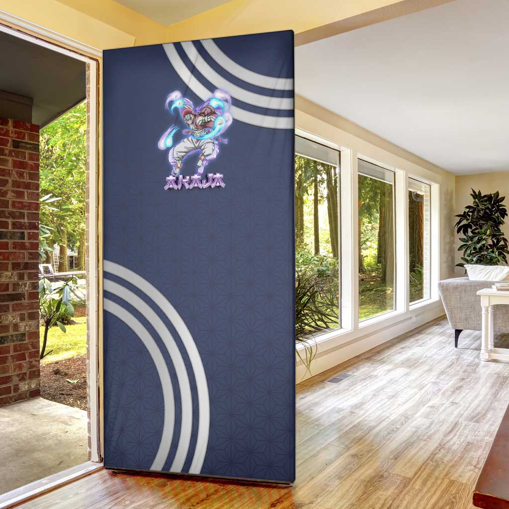Akaza Demon Slayer Door Cover Mystic Aura Anime Ring Style