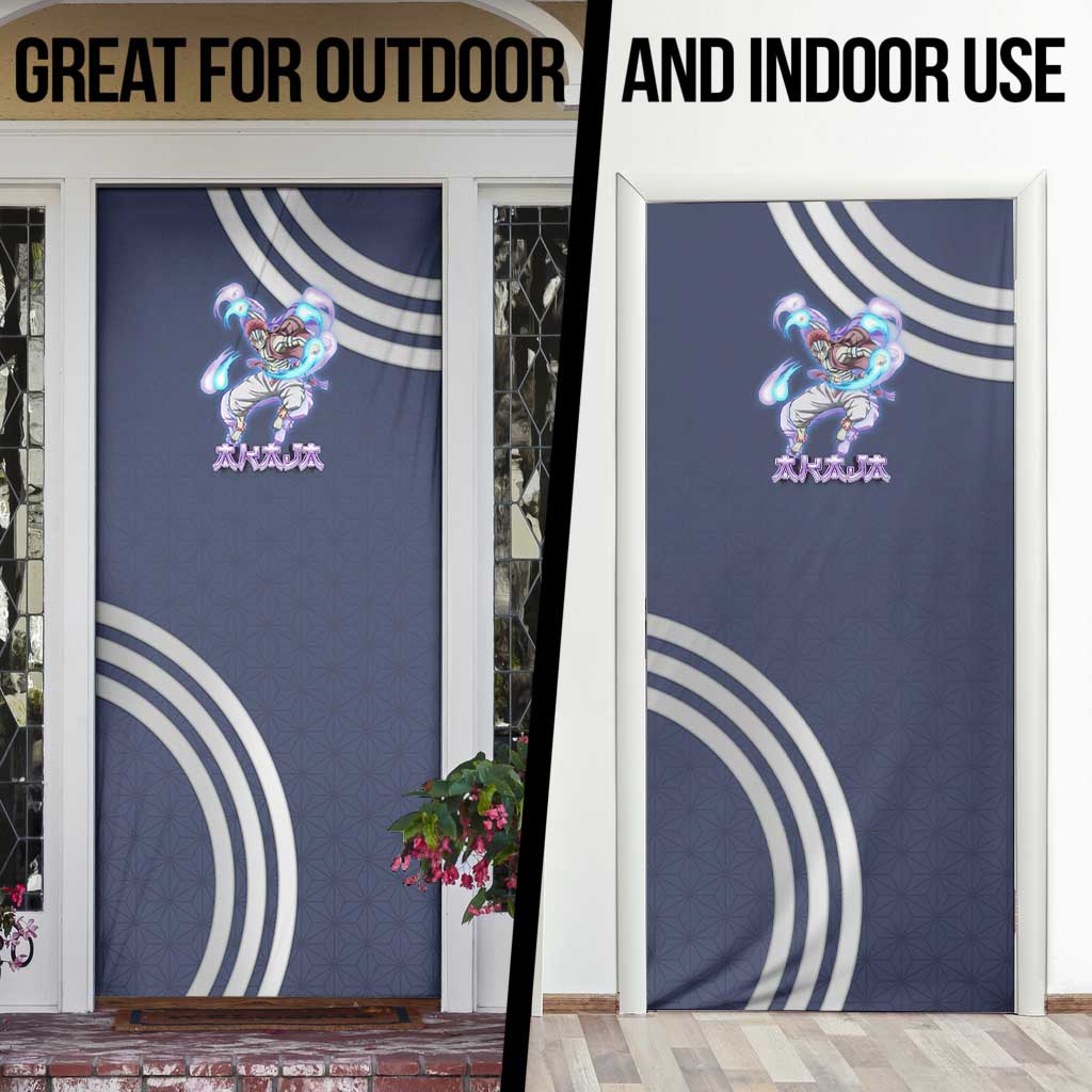 Akaza Demon Slayer Door Cover Mystic Aura Anime Ring Style