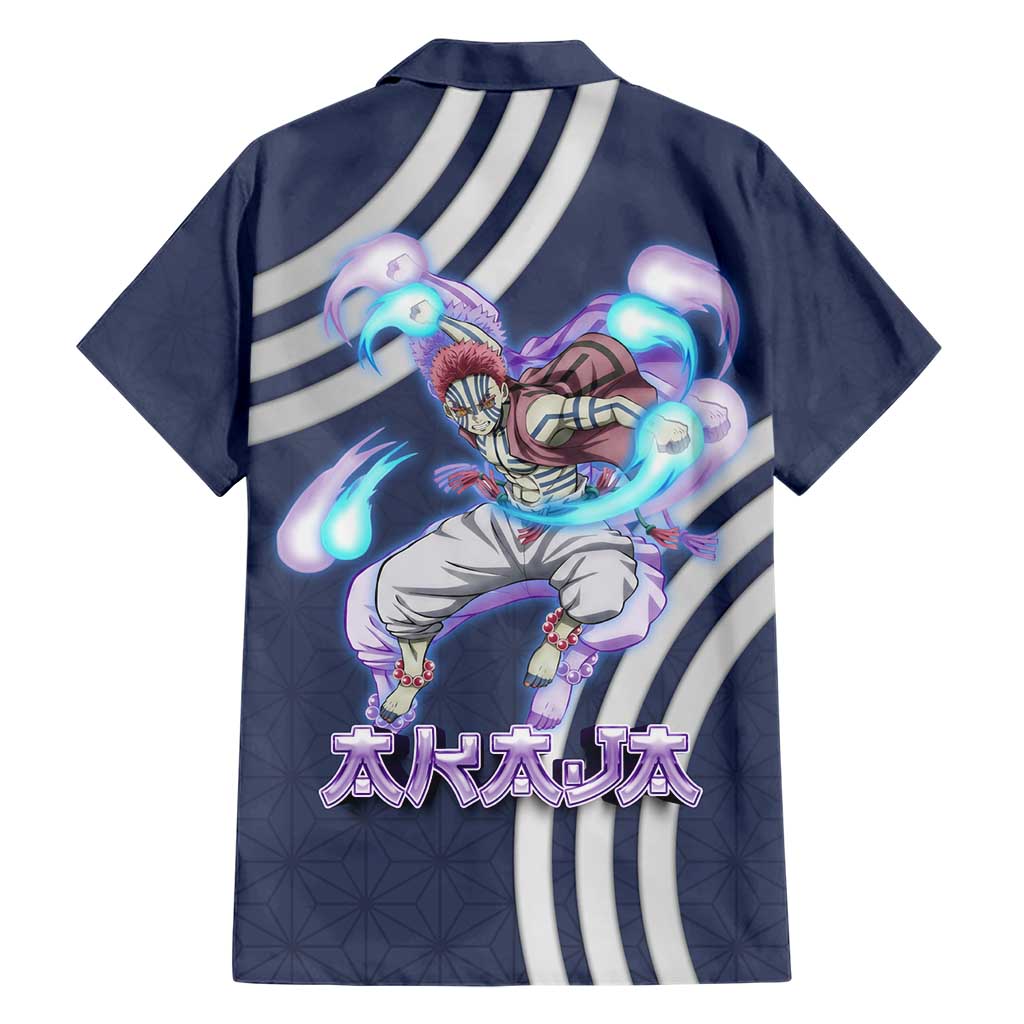 Akaza Demon Slayer Family Matching Tank Maxi Dress and Hawaiian Shirt Mystic Aura Anime Ring Style