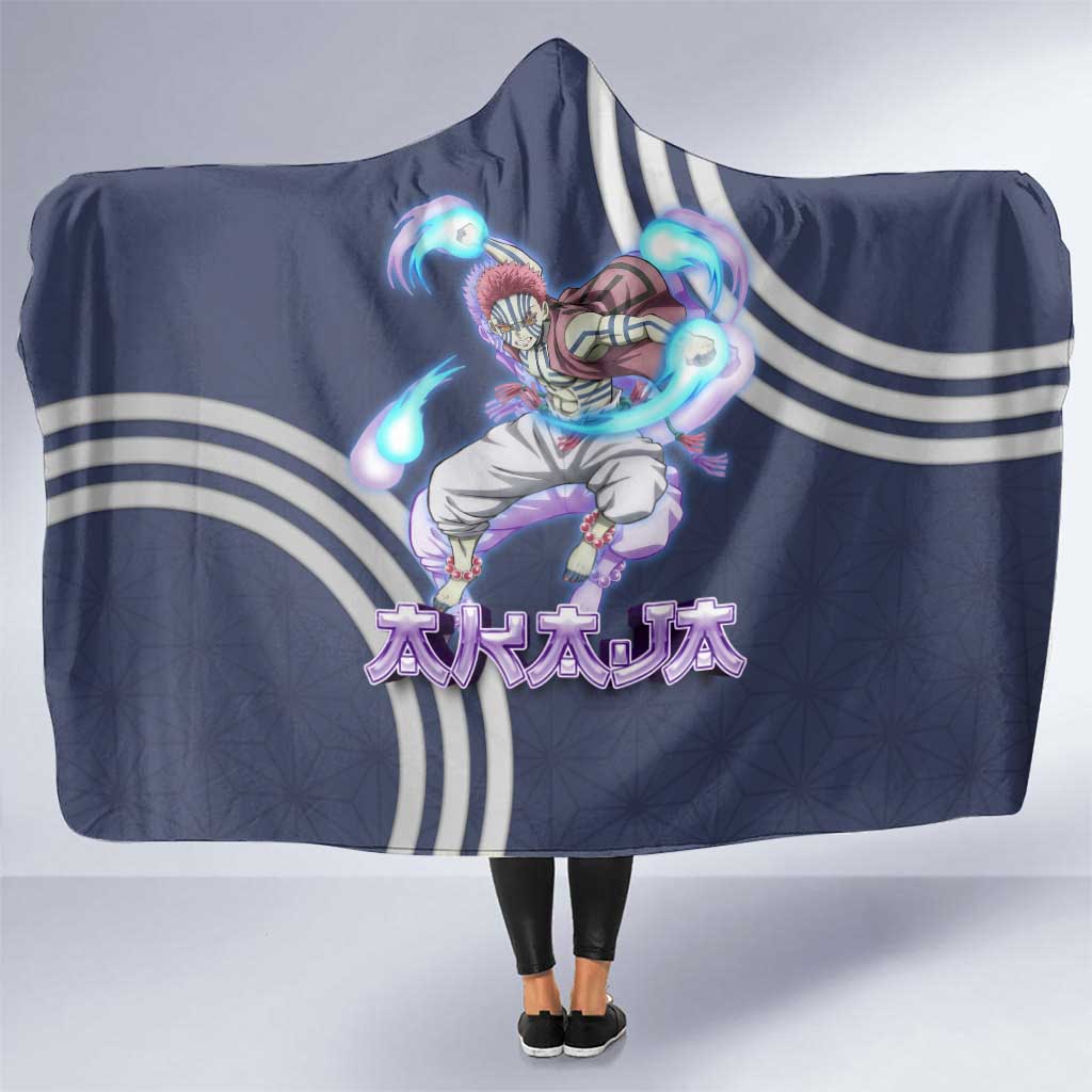 Akaza Demon Slayer Hooded Blanket Mystic Aura Anime Ring Style