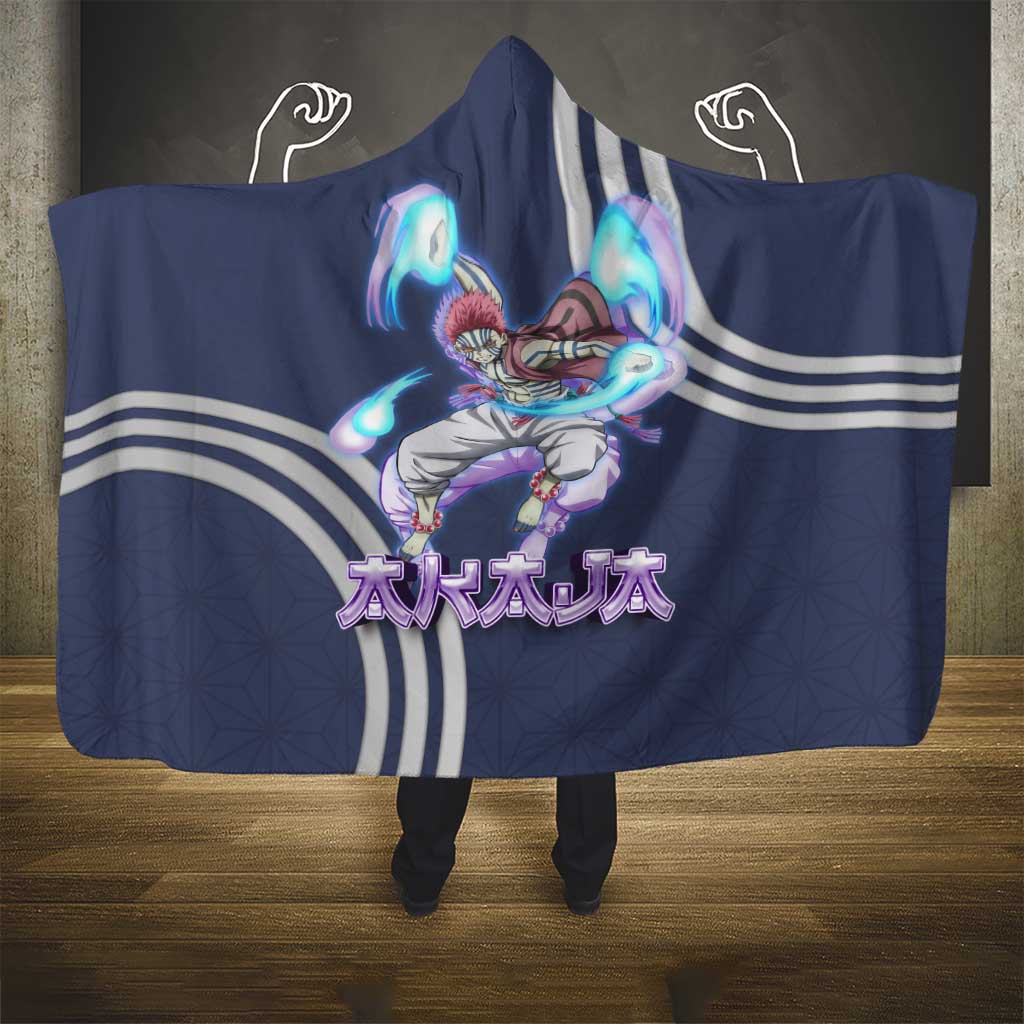 Akaza Demon Slayer Hooded Blanket Mystic Aura Anime Ring Style