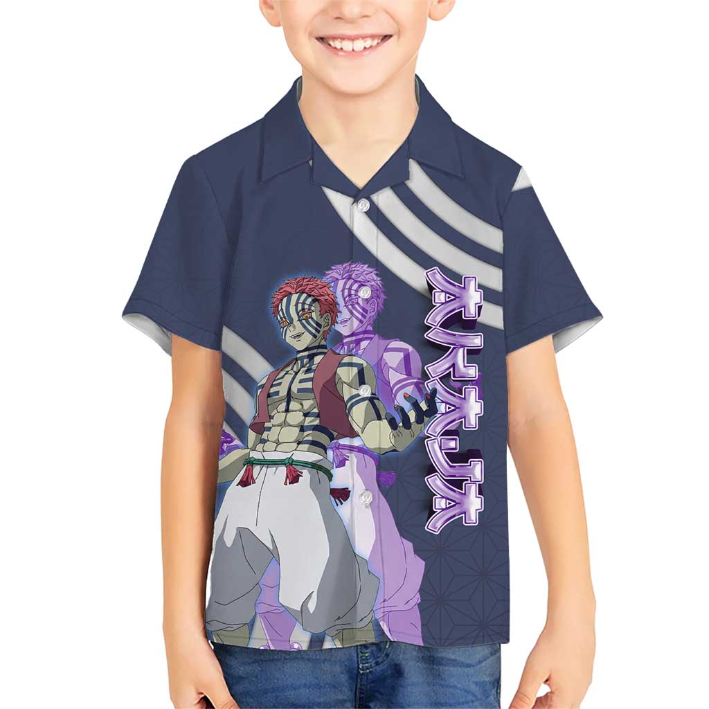 Akaza Demon Slayer Kid Hawaiian Shirt Mystic Aura Anime Ring Style