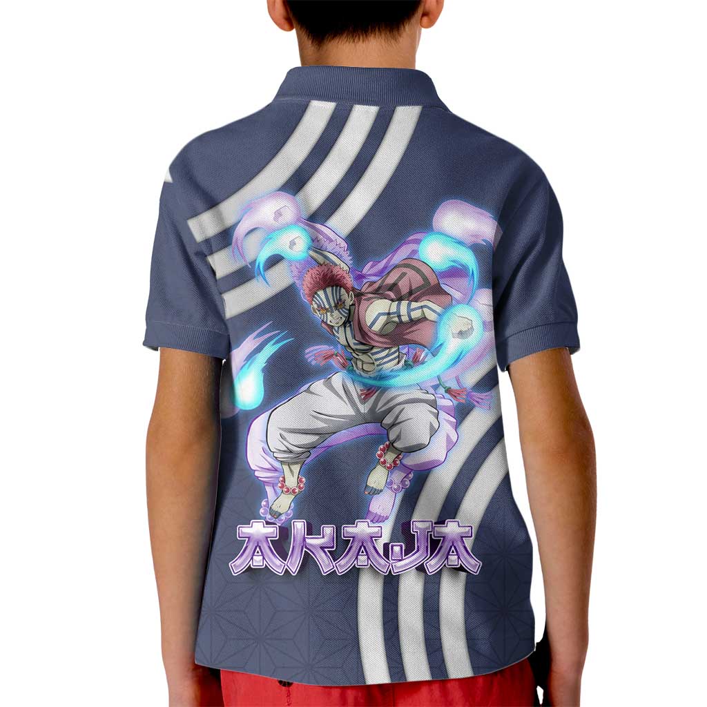 Akaza Demon Slayer Kid Polo Shirt Mystic Aura Anime Ring Style