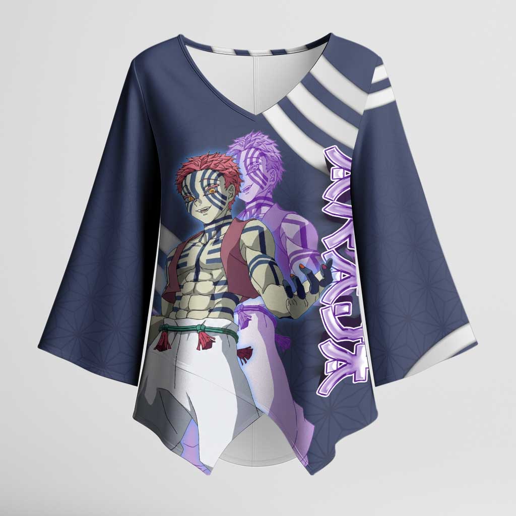 Akaza Demon Slayer Kimono Sleeve Blouse Mystic Aura Anime Ring Style