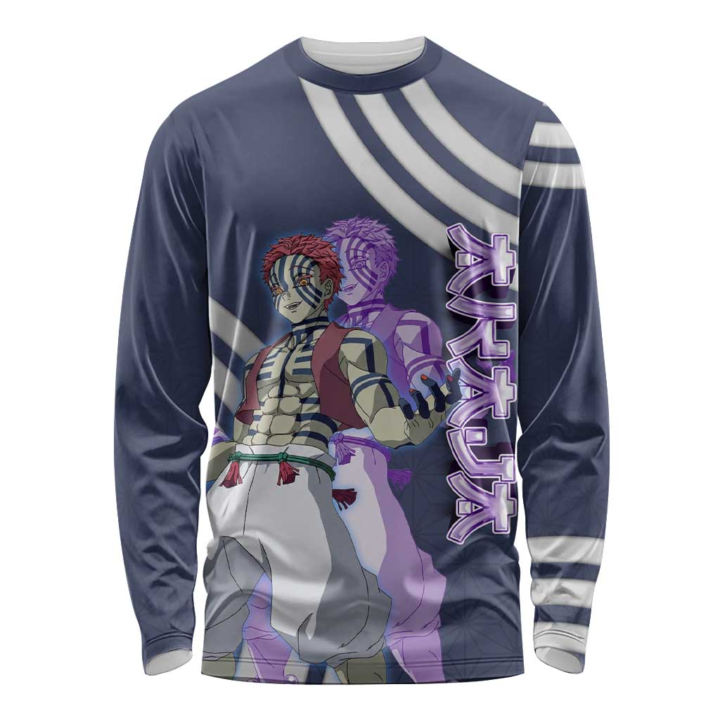 Akaza Demon Slayer Long Sleeve Shirt Mystic Aura Anime Ring Style
