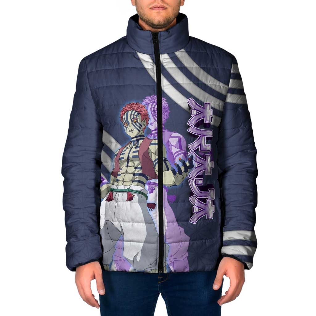 Akaza Demon Slayer Padded Jacket Mystic Aura Anime Ring Style