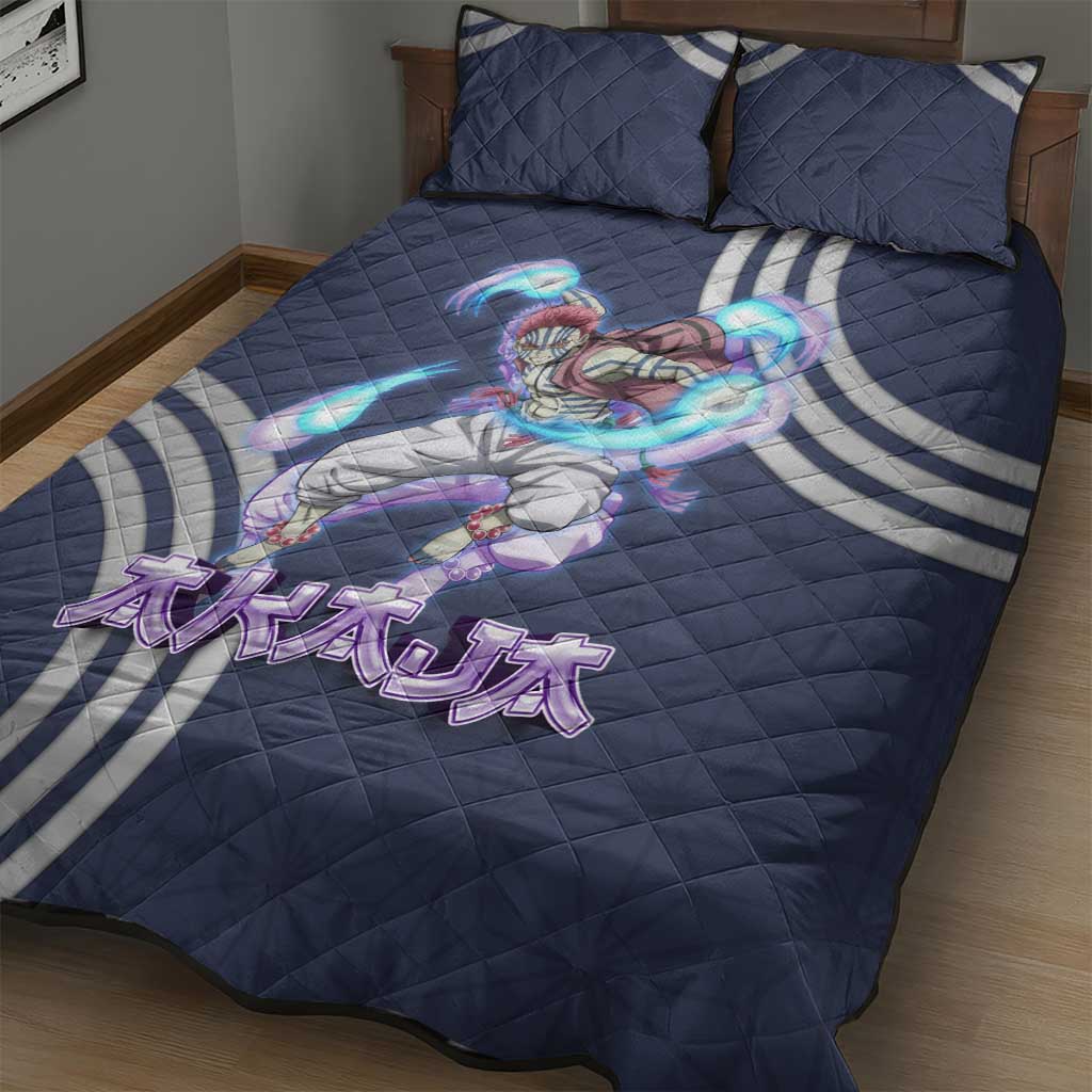 Akaza Demon Slayer Quilt Bed Set Mystic Aura Anime Ring Style