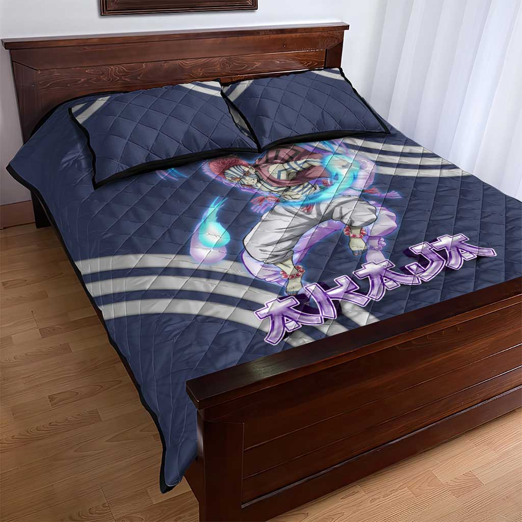 Akaza Demon Slayer Quilt Bed Set Mystic Aura Anime Ring Style