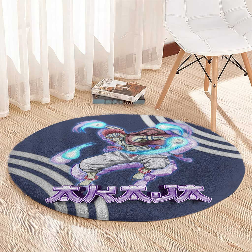 Akaza Demon Slayer Round Carpet Mystic Aura Anime Ring Style