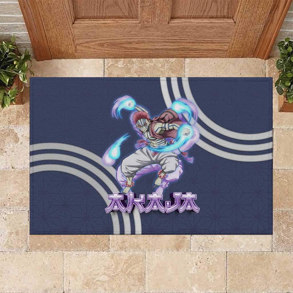 Akaza Demon Slayer Rubber Doormat Mystic Aura Anime Ring Style