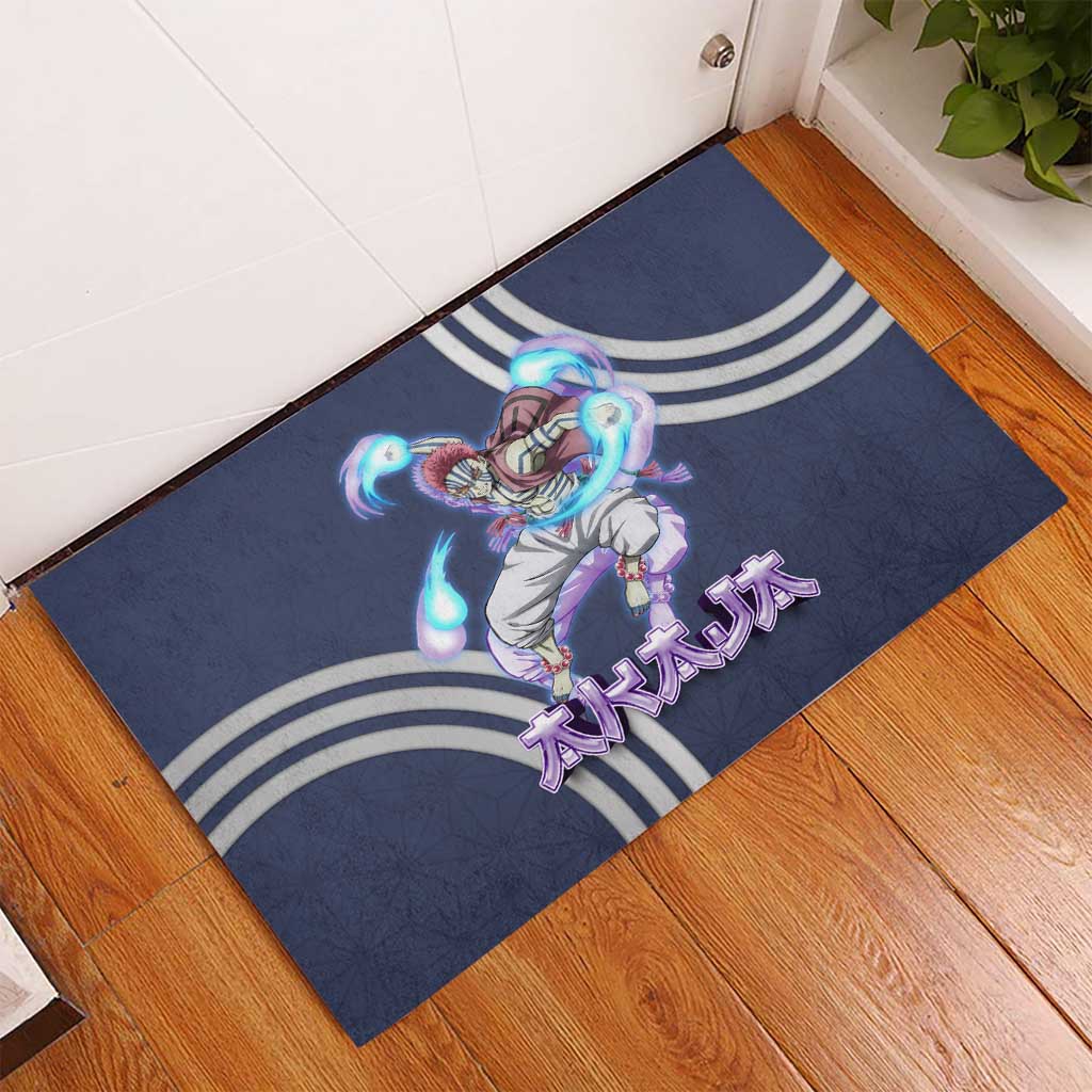 Akaza Demon Slayer Rubber Doormat Mystic Aura Anime Ring Style