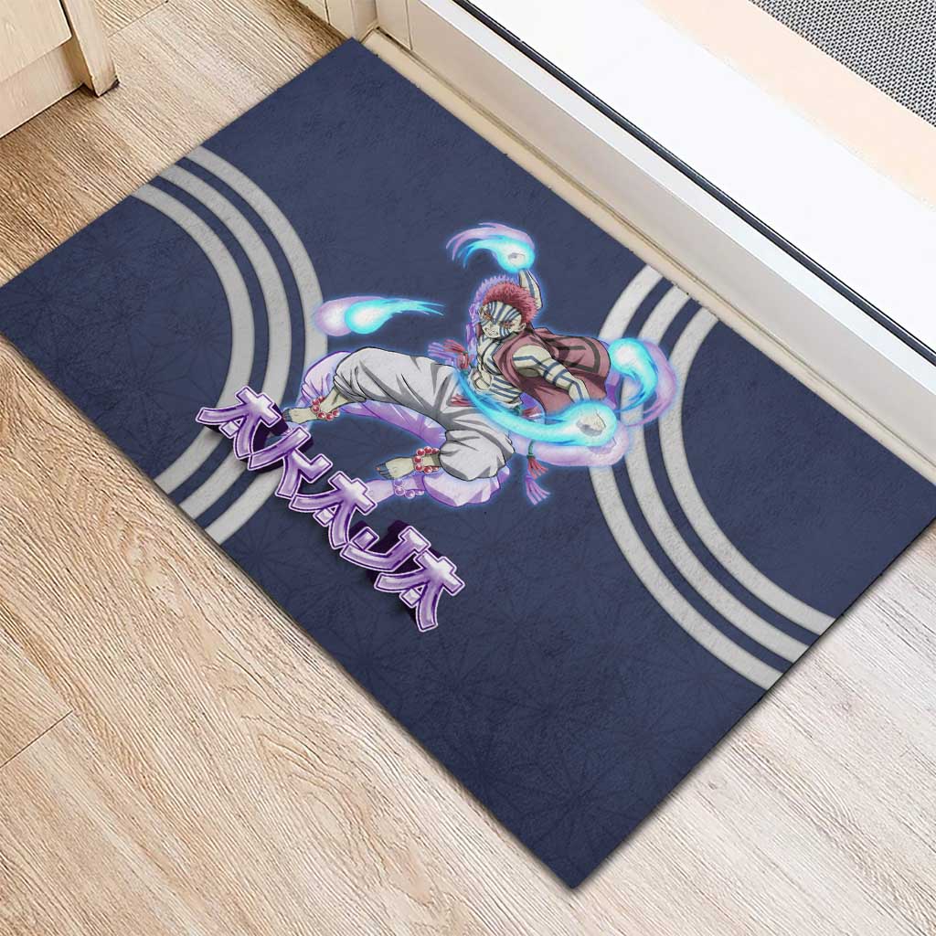 Akaza Demon Slayer Rubber Doormat Mystic Aura Anime Ring Style