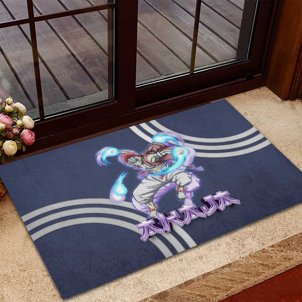 Akaza Demon Slayer Rubber Doormat Mystic Aura Anime Ring Style