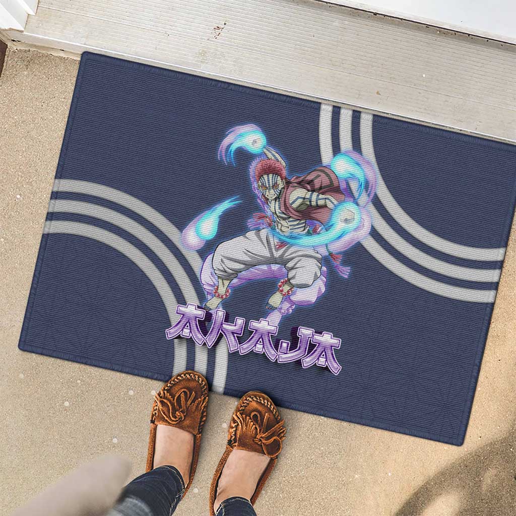 Akaza Demon Slayer Rubber Doormat Mystic Aura Anime Ring Style