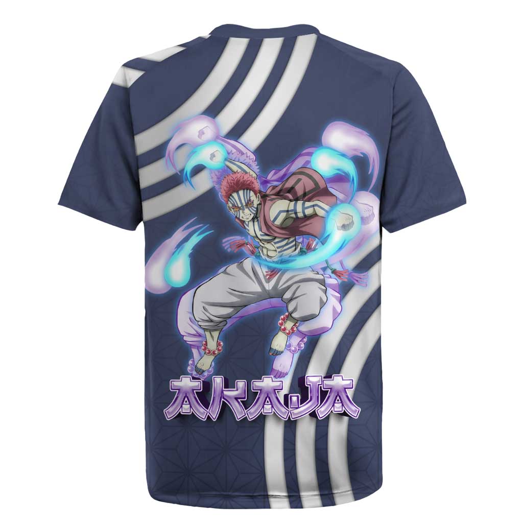 Akaza Demon Slayer Rugby Jersey Mystic Aura Anime Ring Style
