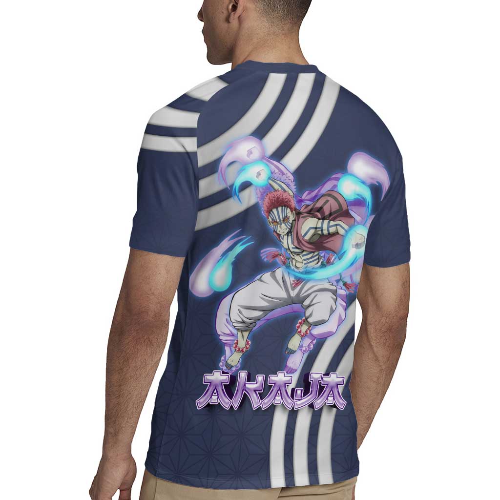 Akaza Demon Slayer Rugby Jersey Mystic Aura Anime Ring Style