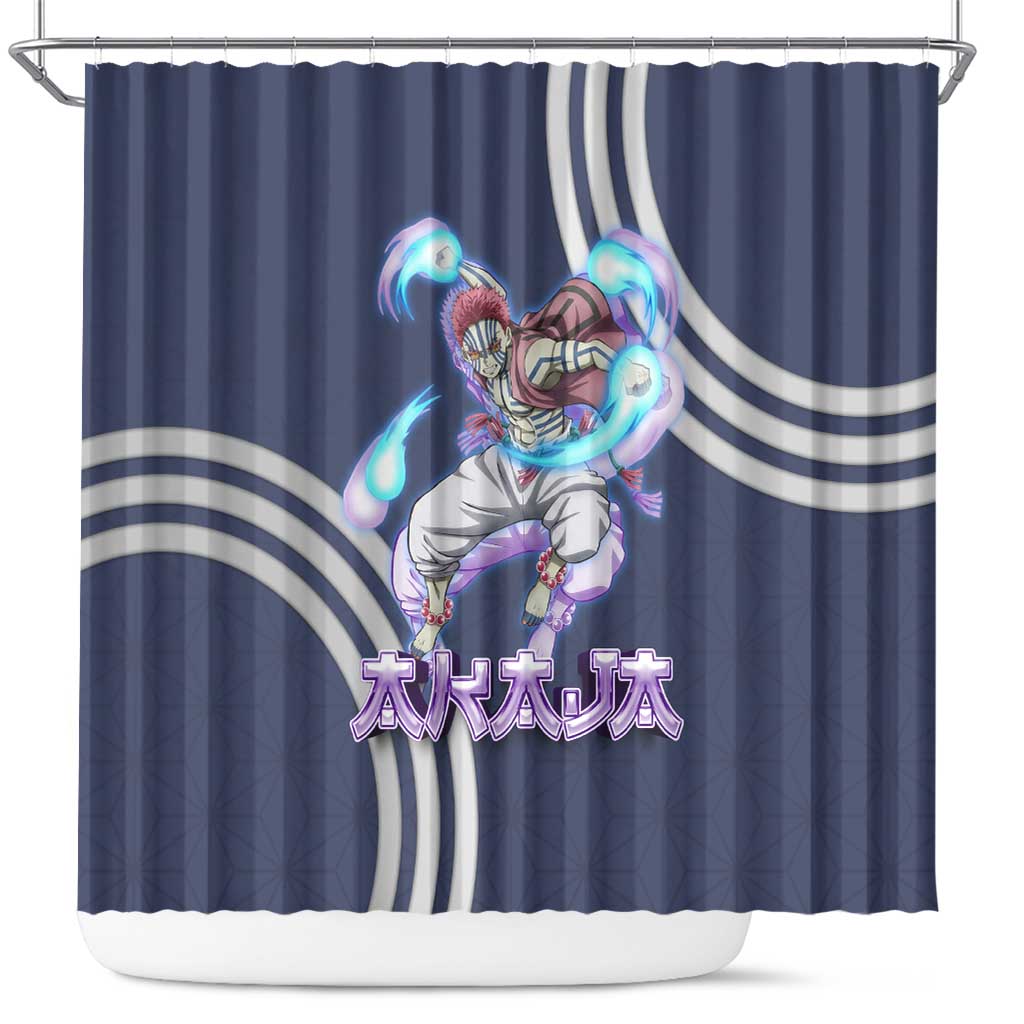 Akaza Demon Slayer Shower Curtain Mystic Aura Anime Ring Style