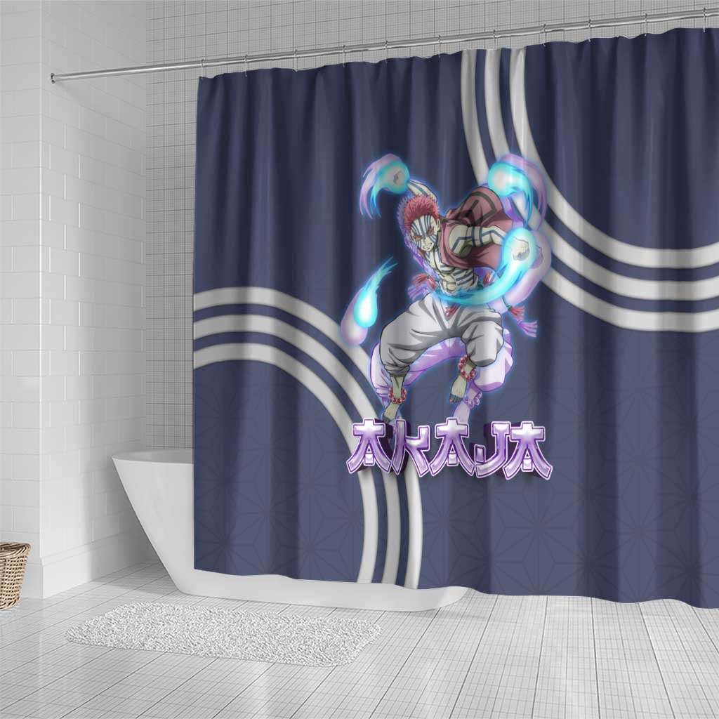 Akaza Demon Slayer Shower Curtain Mystic Aura Anime Ring Style