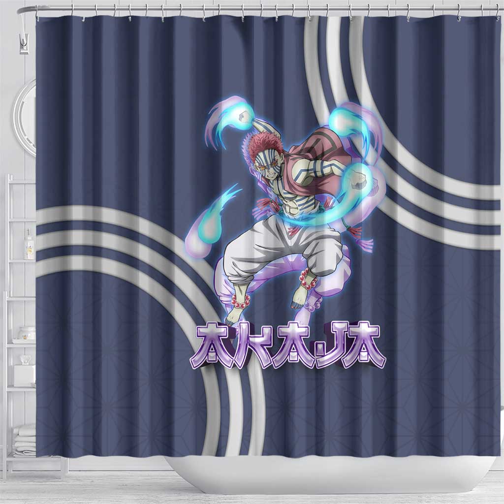 Akaza Demon Slayer Shower Curtain Mystic Aura Anime Ring Style