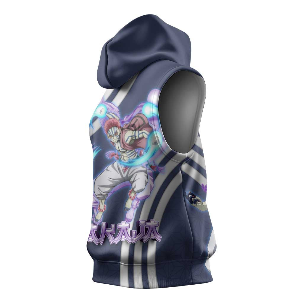 Akaza Demon Slayer Sleeveless Hoodie Mystic Aura Anime Ring Style