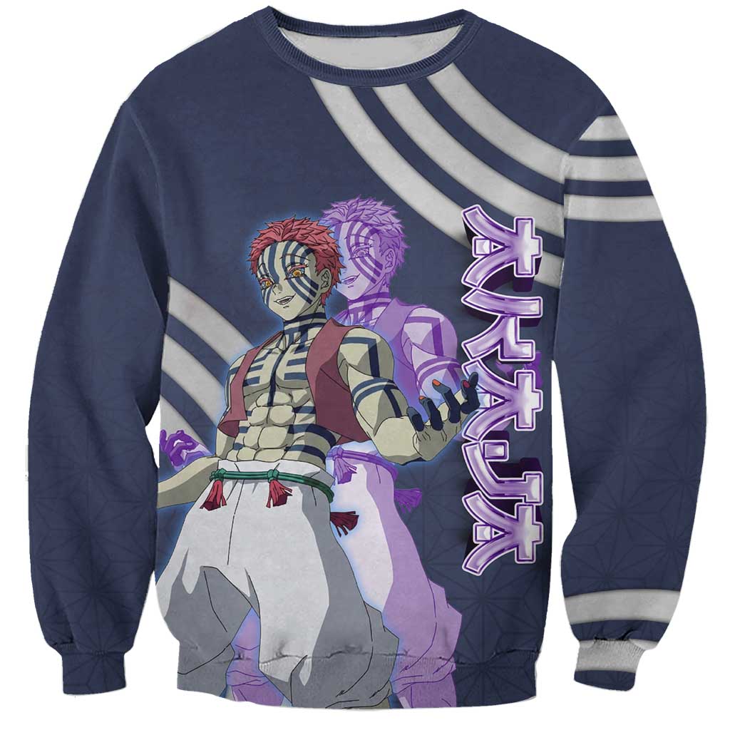 Akaza Demon Slayer Sweatshirt Mystic Aura Anime Ring Style