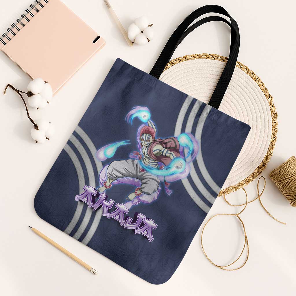 Akaza Demon Slayer Tote Bag Mystic Aura Anime Ring Style