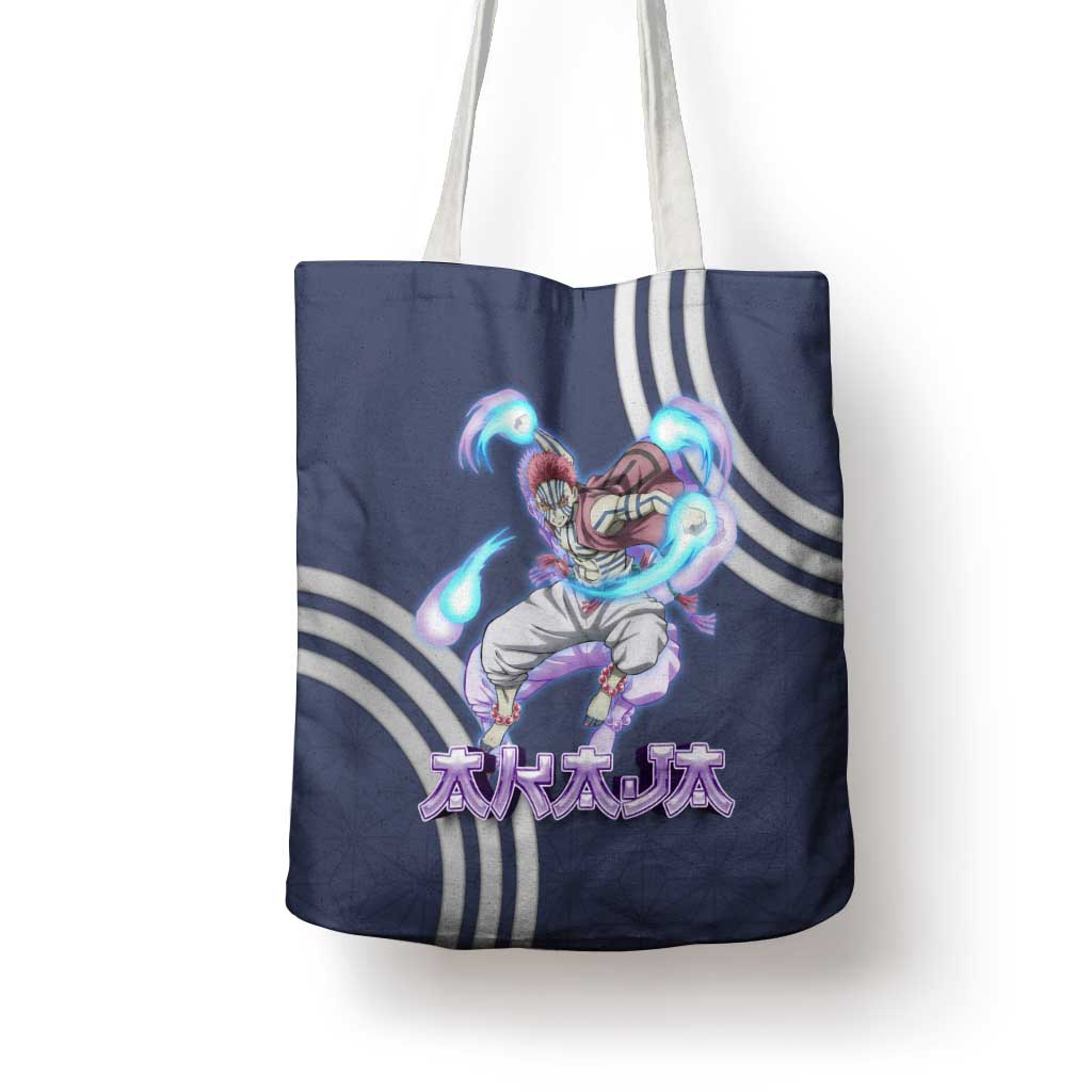 Akaza Demon Slayer Tote Bag Mystic Aura Anime Ring Style
